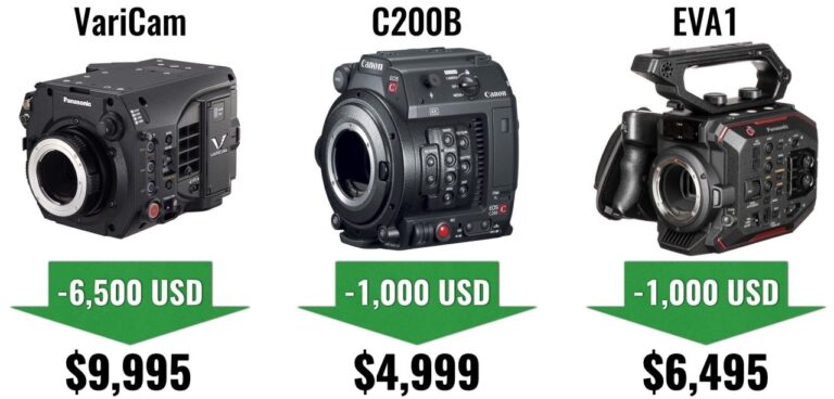 Les baisses de prix les plus importantes des caméras de cinéma de 2019 : Canon C200, Panasonic VariCam LT et EVA1