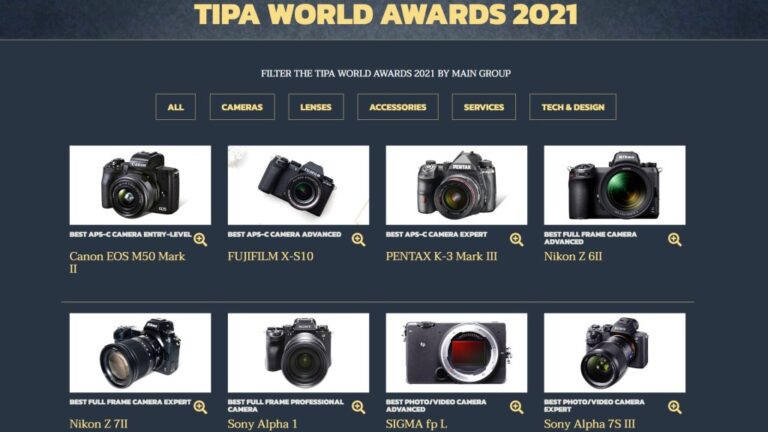 TIPA World Awards 2021 : Appareils photo