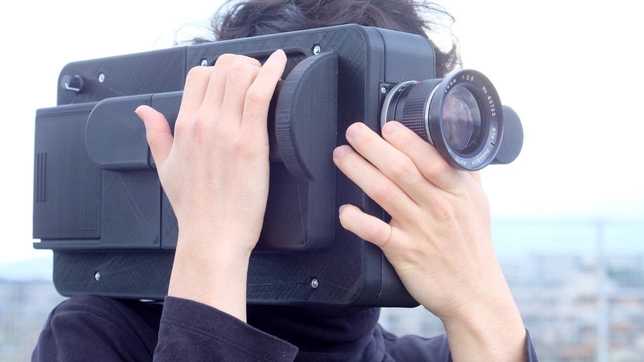 Caméra cinématographique 35 mm bricolage.  Image : Yuta Ikeya