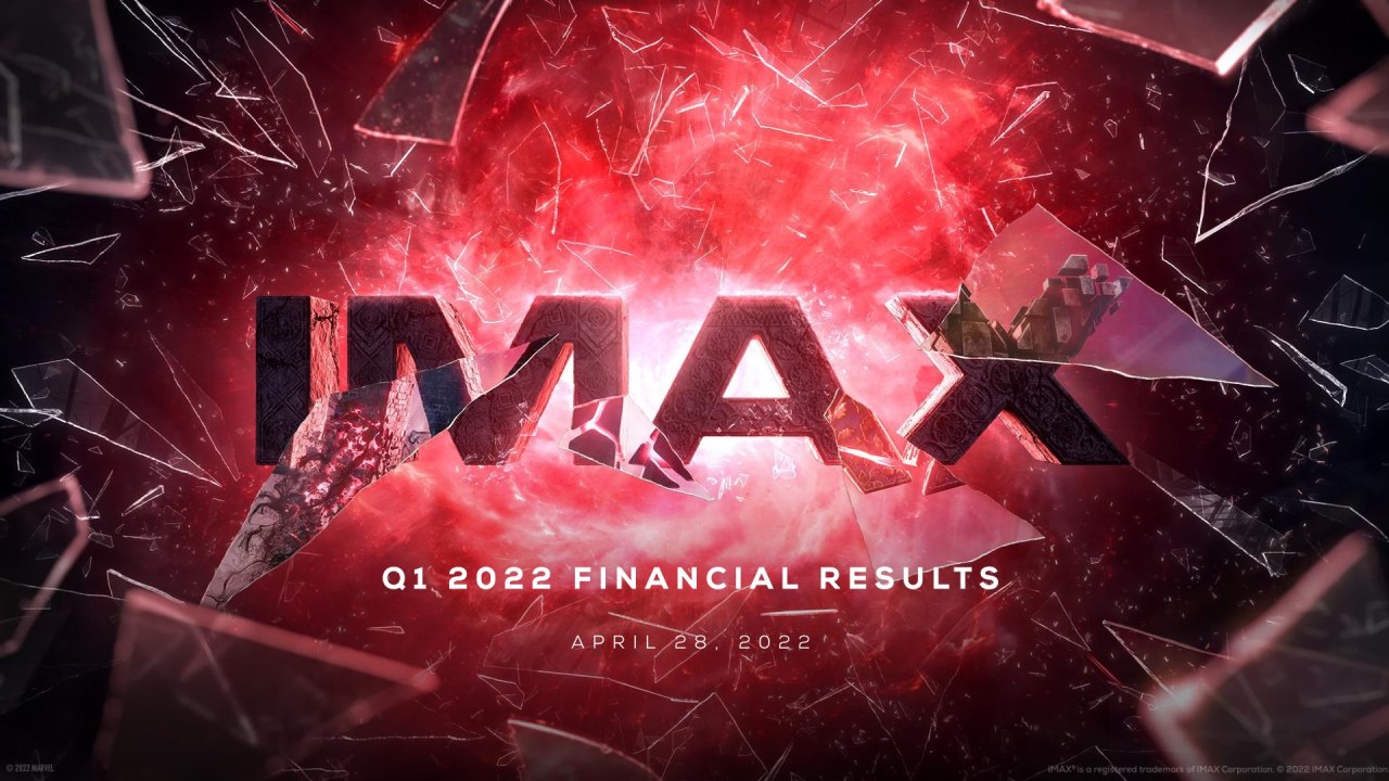Diapositive de la conférence téléphonique sur les gains IMAX du premier trimestre 2022.