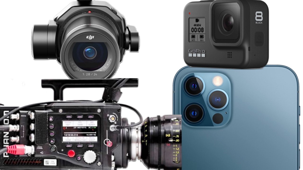 Phantom Flex 4K, GoPro HERO, iPhone 12 Pro et DJI Zenmuse X7