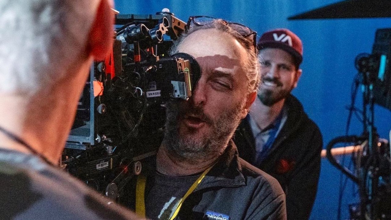 Le directeur de la photographie Emmanuel Lubezki teste la plate-forme de caméra 3D utilisée sur Avatar, Photo : Jon Landau (producteur d'Avatar)