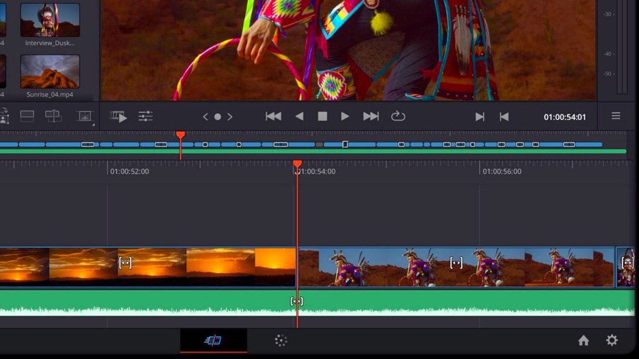 DaVinci Resolve pour iPad.  Source : Pomme