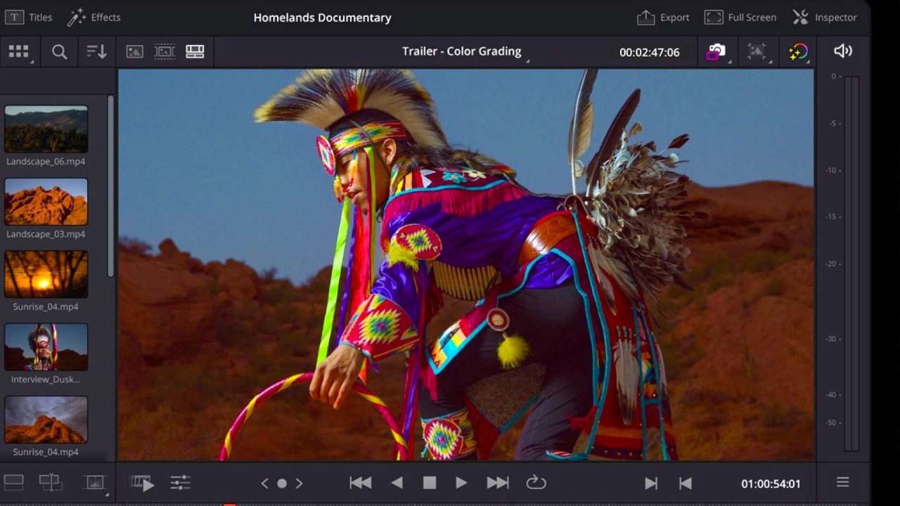 DaVinci Resolve pour iPad.  Source : Pomme