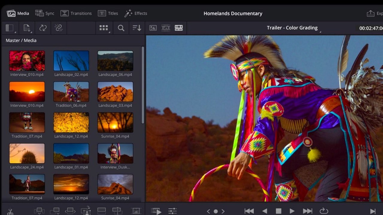 DaVinci Resolve pour iPad.  Source : Pomme