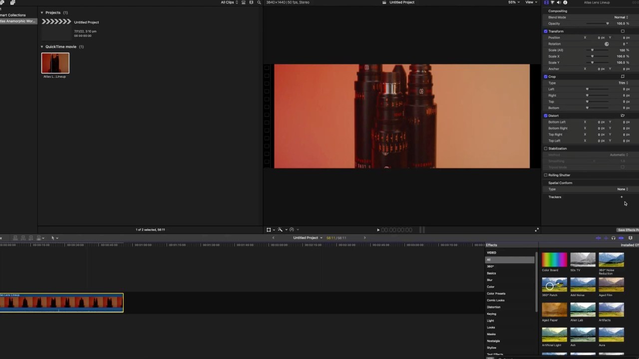 Montage anamorphique.  Photo : Atomos