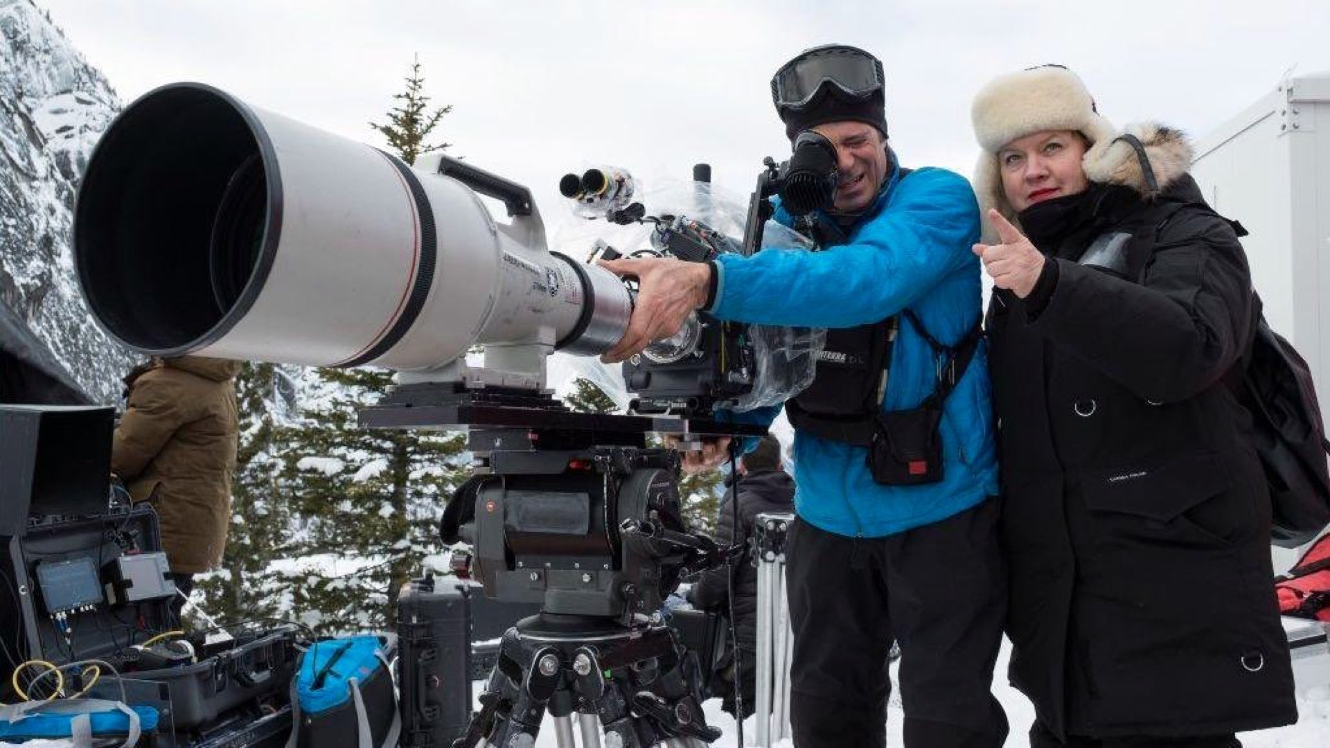 Le Panavised Canon 1200 avec ASC, ACS de Mandy Walker sur le plateau The Mountains Between Us.  Photo : Panavision.
